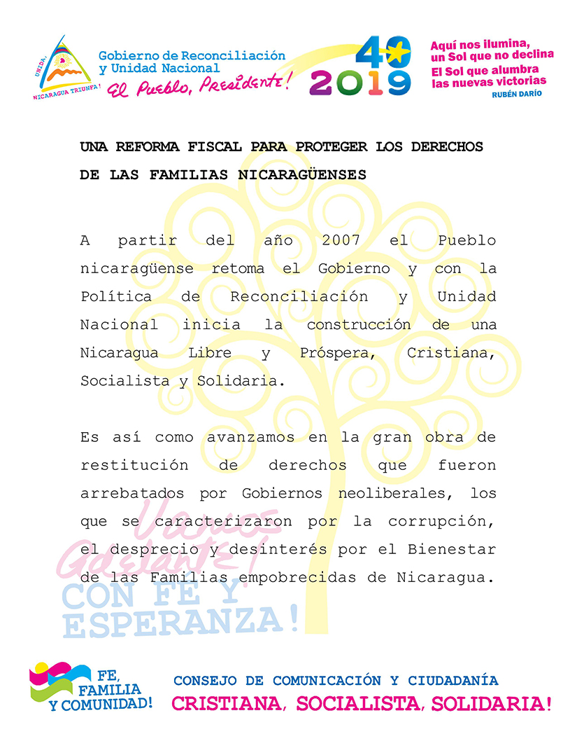 una reforma fiscal para proteger los derechos de las familias nicarag&uuml;enses